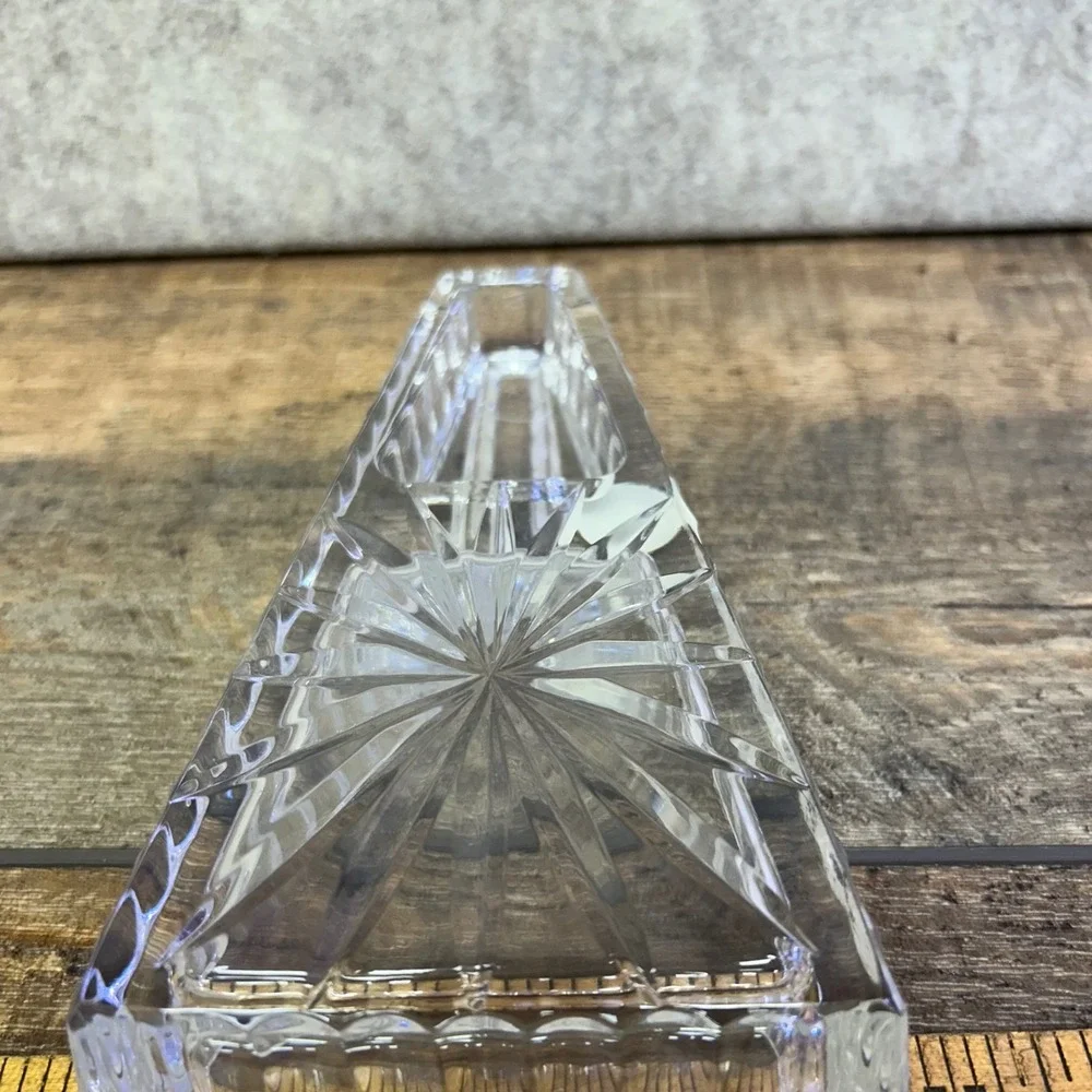 Crystal Clear Lead Crystal‎ Cigar Ashtray Sunburst Cut Made in Poland NIB